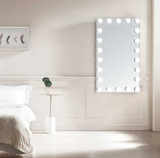 NOVA LED LIGHTED HOLLYWOOD VANITY RECTANGLE MIRROR - DIMMABLE - 48 x 28