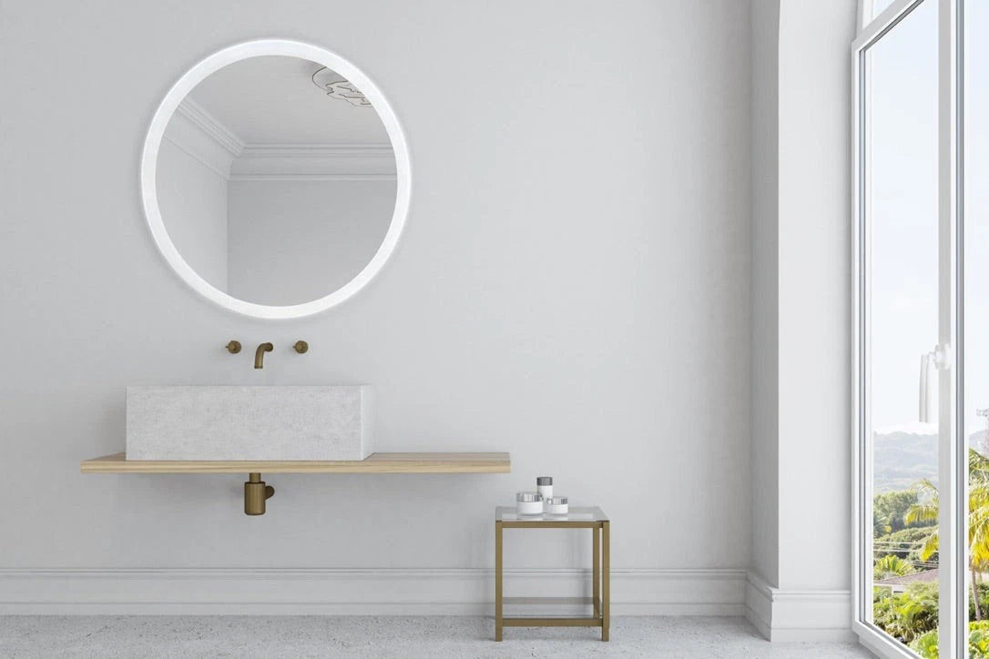 DIAFOTIZO LED LIGHTED BATHROOM VANITY ROUND MIRROR - 36 x 36