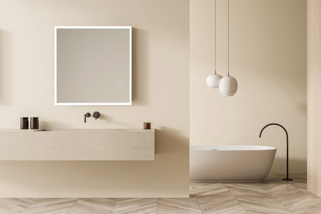 ZEPHYRA LED LIGHTED BATHROOM VANITY RECTANGLE MIRROR - 40 x 40