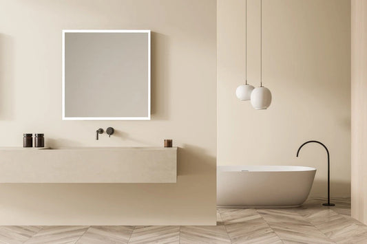 ZEPHYRA LED LIGHTED BATHROOM VANITY RECTANGLE MIRROR - 40 x 40