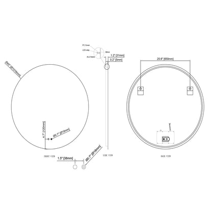 LUXOR LED VANITY ROUND MIRROR - ADJUSTABLE TEMP. & BRIGHTNESS - 40 x 40