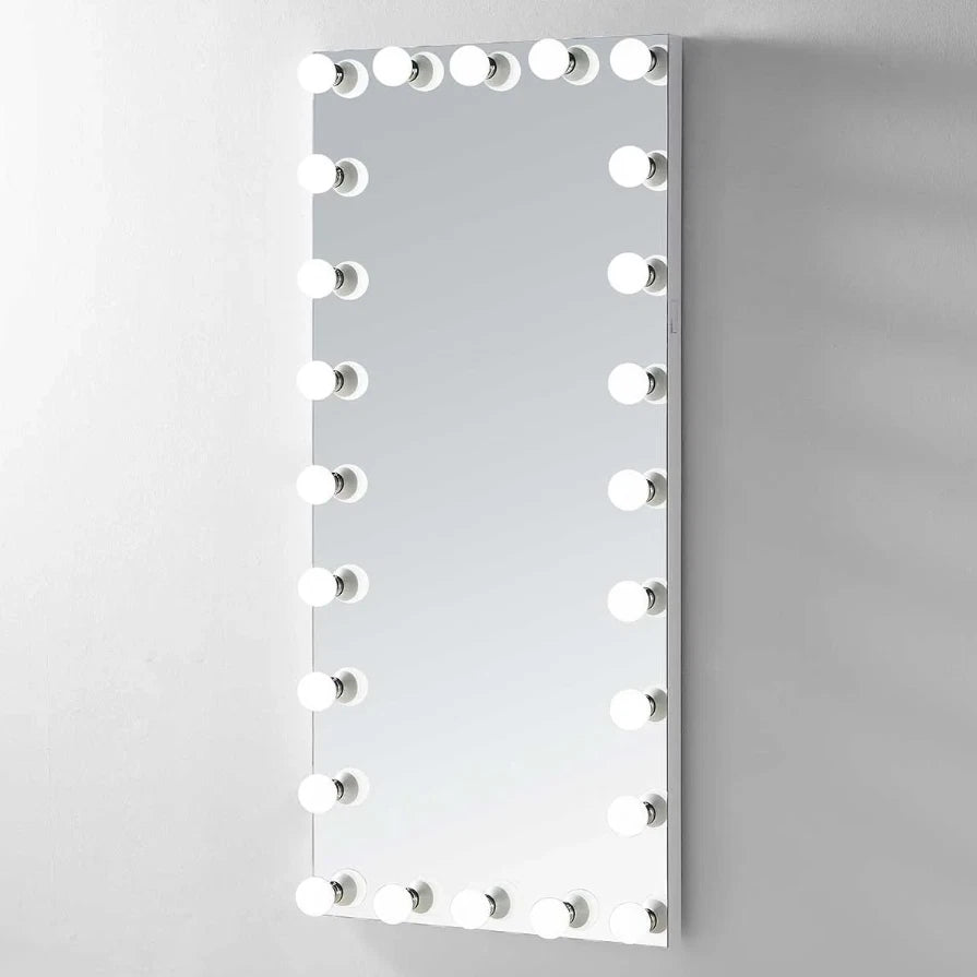 MIRA LED LIGHTED FULL-LENGTH HOLLYWOOD VANITY RECTANGLE MIRROR - 70 x 32