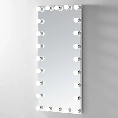 MIRA LED LIGHTED FULL-LENGTH HOLLYWOOD VANITY RECTANGLE MIRROR - 70 x 32