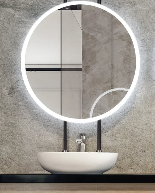 DIAFOTIZO LED LIGHTED BATHROOM VANITY ROUND MIRROR - 24 x 24