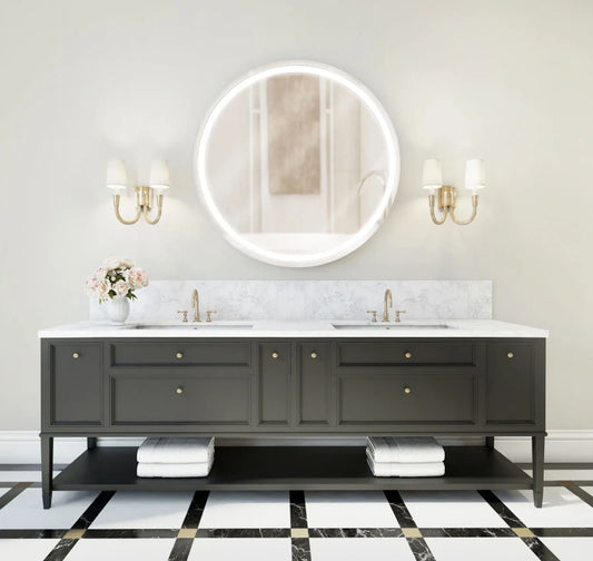 ASTRA LED LIGHTED BATHROOM VANITY ROUND MIRROR - 40 x 40