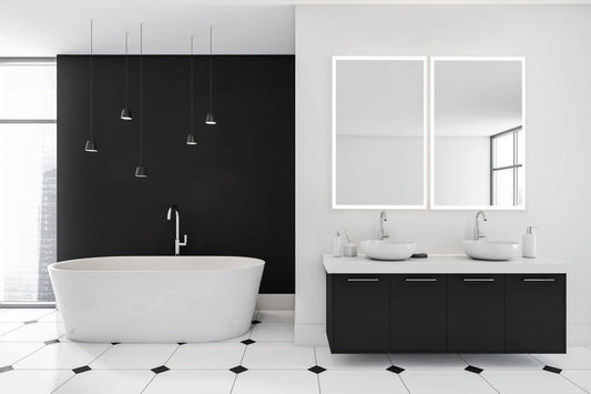 ZEPHYRA LED LIGHTED BATHROOM VANITY RECTANGLE MIRROR - 55 x 36