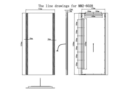 SABINE LED LIGHTED BATHROOM VANITY RECTANGLE MIRROR - 60 x 28