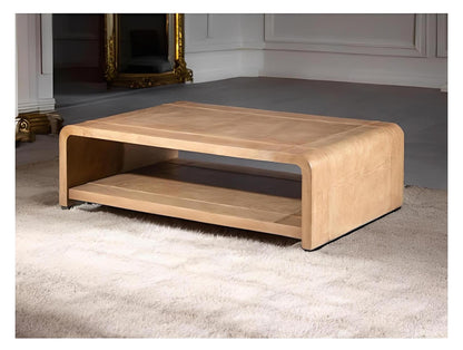 Montmorillon Coffee Table - Rectangle, Brown Walnut Finish, Open Lower Shelf