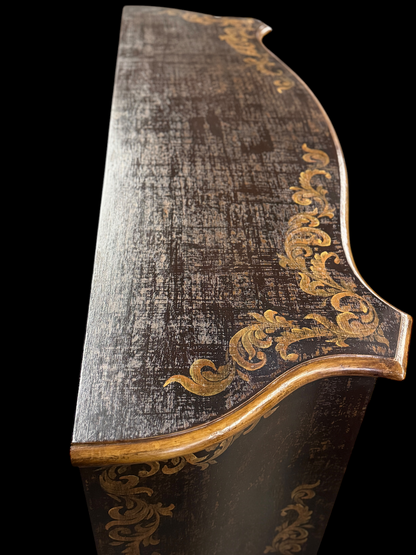 Montrichard-Inspired Baroque Ebony Dining Room Buffet With Gilded Floral Accents