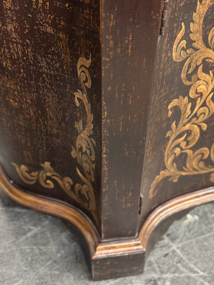 Montrichard-Inspired Baroque Ebony Dining Room Buffet With Gilded Floral Accents