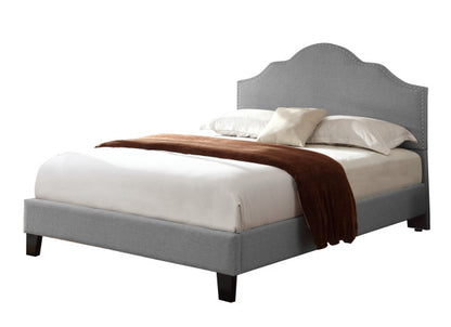 MADISON Complete Upholstered Cal-King Bed; Gray