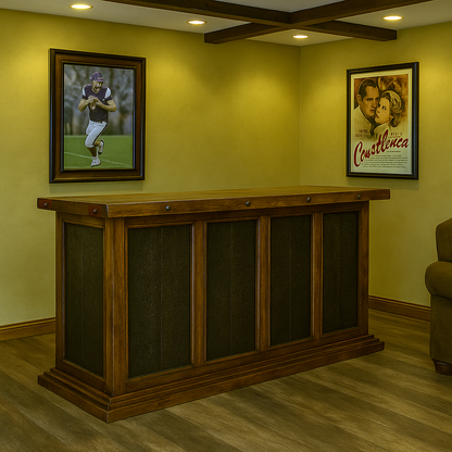 Rivertown Craftsman Bar – Rustic Wood Bar with Forged Iron Accents